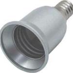 Переходник с цоколя E14 на E27 Серебяный Ecola  A4T17SEAY