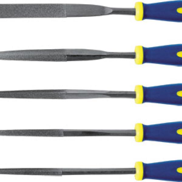 Надфили алмазные, мягкая ручка, 3х140х50 мм, 5 шт. 42173