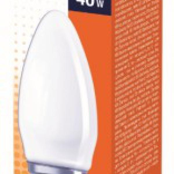 Лампа накал.40W E27 свеча матовая OSRAM B 4008321411365